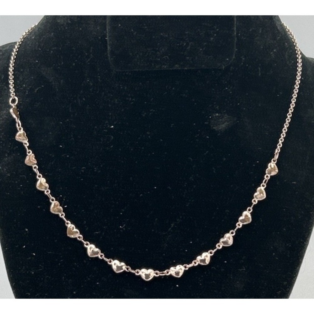 Heart Design‎ Necklace Choker Women's Gold Tone  W/ Extension 16.5"